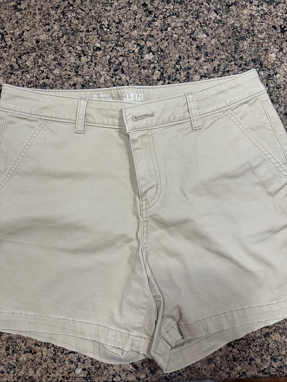 a.n.a Women's Tan Cotton Bermuda Shorts